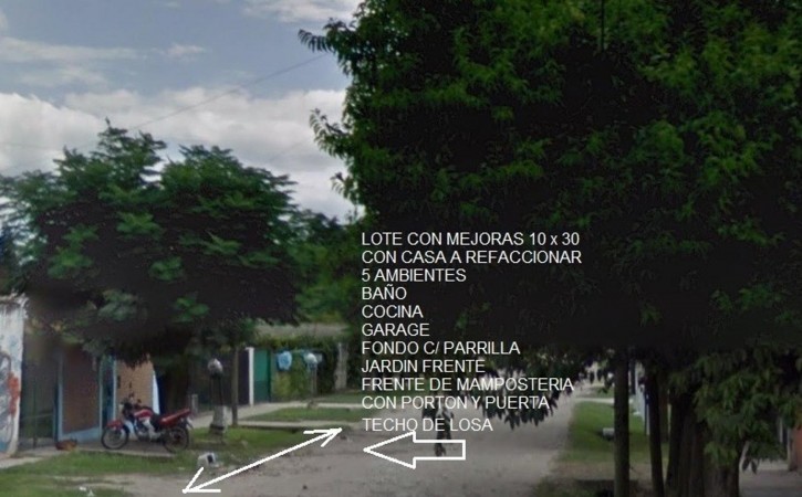 EXC. LOTE Y CASA A REFACCIONAR!!OPORTUNIDAD INMEJORABLE UBICACION A 1/2 CUADRA DE EVA PERON(RUTA 21)