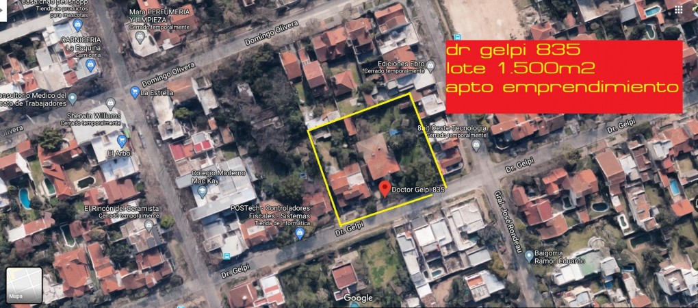 OPORTUNIDAD! LOTE DE 1500M2 EN EL CENTRO DE ITUZAINGO, APTO EMPRENDIMIENTO, ACEPTA MTS