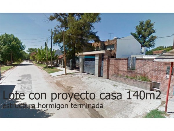 EXC,LOTE C/ ESTRUCTURA DE HORMIGON TERMINADA -PROYECTO Y PLANO CASA 140M2 - P. LELOIR A MTS M.FIERRO