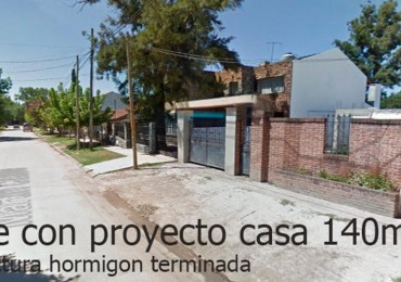 EXC,LOTE C/ ESTRUCTURA DE HORMIGON TERMINADA -PROYECTO Y PLANO CASA 140M2 - P. LELOIR A MTS M.FIERRO